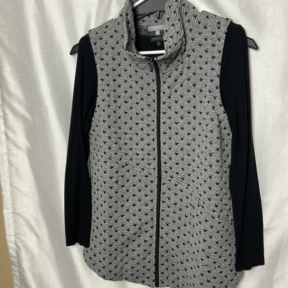 HABITAT VEST women zip up Grey,black,asymmetrical,collar.NWT,M,L,XL,Fall,gift - Picture 2 of 16
